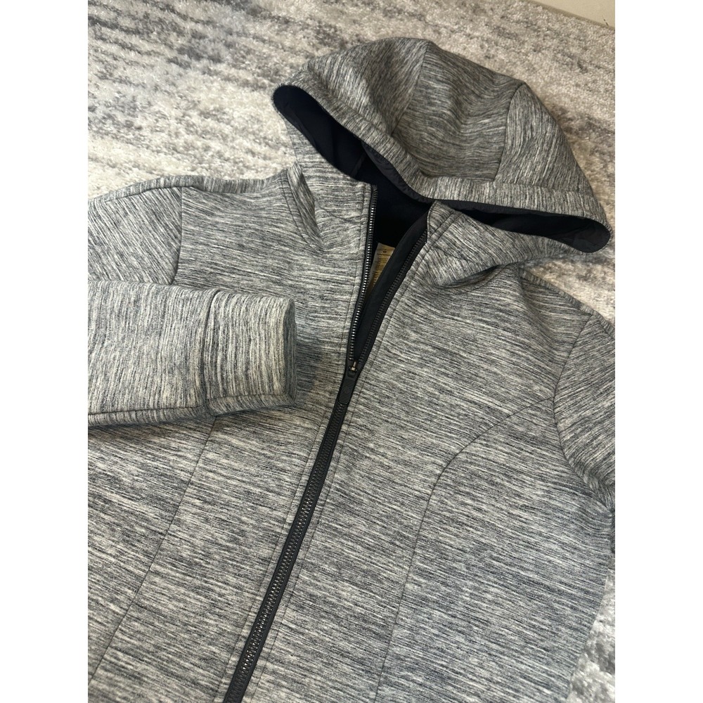 Lululemon Jacket Women 4 Pick Your Path Heathered‎ Space Dyed Black Slub Hood